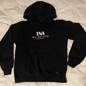 TNA Black Hoodie with True North Alpine Design